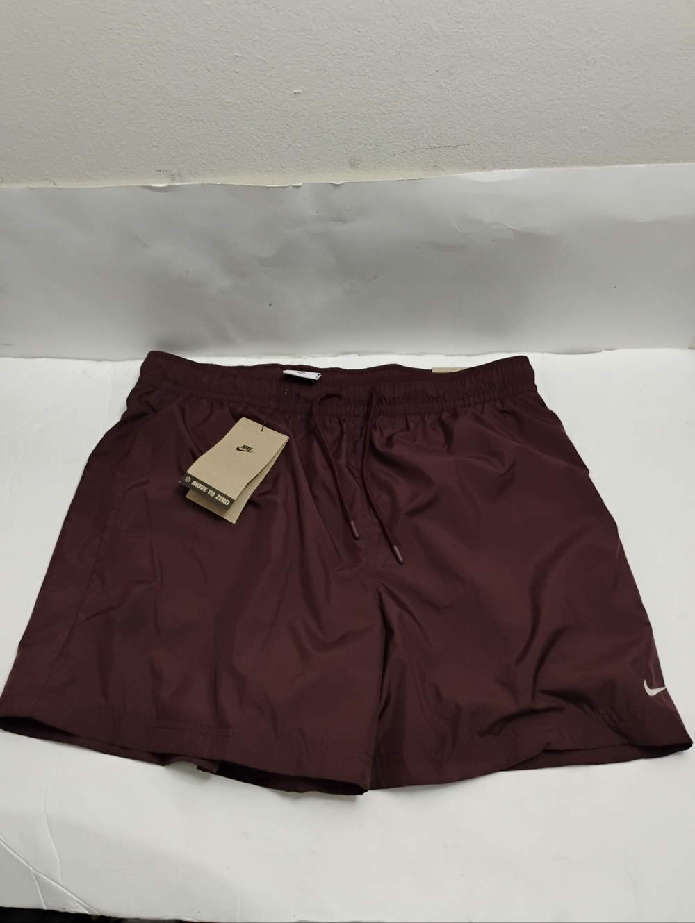 🆕 Nike Women's Move To Zero Dry Fit Lined Burgundy Running Shorts Size Medium